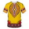 T-shirt da uomo Abbigliamento stampato 3D da uomo africano T-shirt Dashiki Abbigliamento tradizionale Maniche corte Casual Abbigliamento da strada retrò Retro etnico S 230613