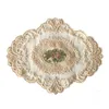 Nappe Dentelle Vintage Ovale Nappe Crochet Napperon Tasse Cuisine Salle À Manger Pad Anniversaire Cadeau De Mariage De Noël Décor Pique-Nique