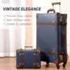 Resväskor UreCity Vintage Suitcase Set With Wheels Retro Bagage Set for Women 2 Piece Cute Designer Trunk Business Travel