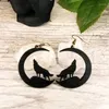 Dangle Oorbellen Dark Gothic Crow Wolf Drop Earring Voor Vrouwen Occult Black Moon Goth Halloween Mode-sieraden Accessoires Groothandel