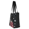 Boodschappentassen Custom Leuke Winter Whippet Canvas Vrouwen Recycling Kruidenier Lurcher Greyhound Dog Tote Shopper