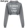 Women's Hoodies Fashion Custom Your Logo Women Hoodie Sweatshirt Short Top Coat Sport Pullover Hooded Tops Female Autumn Winter Clothes Crop