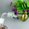 Fabricación de pipas de vidrio para fumar Bongs soplados a mano Maceta de vidrio de fresa en espiral