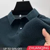 Herenpolo's High-end Ijs Zijde Elasticiteit Poloshirt Zomer Merk T-shirt Mannelijke Ademende Herenkleding Zakelijk Korte mouwen Tops 230612