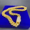 Gioielli firmati Chiusura con diamanti personalizzati VVS Moissanite Acciaio inossidabile placcato oro Hip Hop Catena cubana Miami Collane con maglie cubane da uomo