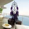 Garden Decorations Purple Catchers Feather Crafts Wind Chimes Handmade Net for Wall Hanging Home Decor