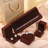 Jewelry Pouches Quality Brown Velvet Bracelet Box Wedding Gift Storage Packing For Necklace Ring Earrings Jewellery Organizer Case