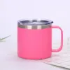 Canecas de café de 12 onças com alça Copo de escritório Stanless Garrafa de água Tumbler Caneca Isolamento térmico Copos de cerveja gelada Utensílios para beber DD