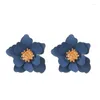 Stud Earrings Korean Sweet Colorful Frosted Flowers Earring Jewelry Gift Ethnic Acrylic Women Piercings For Ears Pendiente Mujer