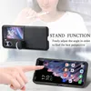 غطاء قشرة كيكستاند تصميم حلقة لـ OPPO Find N2 Flip Touch Slim and Pu Pu Leather Phone حالة طي