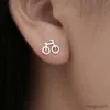 New Arrival Lovely Silver Color Biker Cute Bike Bicycle Stud Earrings For Women Best Friend Ear Jewelry Gifts R230613