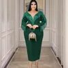 Plus size Jurken Maat Vrouwen 4xl Jurk Omzoomd V-hals Elegante Herfst Lady Party Verjaardag Gewaad Vrouwelijke Herfst Luxe Groothandel Kleding 230613