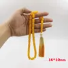 Strand Tasbih Amarelo Resina Homem Pulseira 33 Contas Presentes Muçulmanos Rosário Kehribar Jóias Islâmicas Árabe Misbaha Eid Mubarak