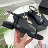 Designer Flip Flops Women's Fashion Trendy Black White Sandals Strap Beach Alphabet Low Heel Slippers Vacation Size 35-41