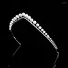 Hair Clips Pearl Cubic Zirconia Tiara Crown Zircon Diadem For Brides Women Birthday Gifts Headpiece Wedding Accessories Bridal Jewelry