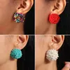 Boucles d'oreilles bohème multicolore perles de riz rondes pour femmes Design créatif été fait à la main perlé femme bijoux cadeau