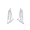 Elegant Long Charm Tassel Designer Earrings for Women Bridal Wedding White Water Drop AAA Cubic Zirconia Bridesmaid Diamond Earrings Engagement Luxury Jewelry