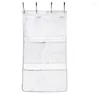 Storage Bags 6 Pocket Bathroom Shower Hanging Mesh Organizer Bath Bag Curtain Rod Liner Hooks