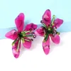 Brincos pendentes rosa acrílico gota de flor para mulheres joias da moda de alta qualidade presente no atacado