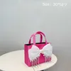 2023 New Korean East Gate Small Fresh Contrast Strass Nappa Bowknot Chain Handheld One Shoulder Crossbody Bag 230613