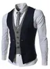 qnpqyx 새로운 격자 무늬 혼합 남성 조끼 슬림 한 겉옷 코트 캐주얼 v- 넥 소매 조끼 6 색