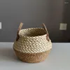 Garden Decorations 2023 Plant Artifact Flower Basket Vase Decoration Straw Braided Package Pot Container Bamboo