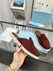 För kvinnors avslappnade tofflor klassiska sandaler loafers skor platt glider tofflor designers hög elastisk nötkött senstorlek 36-46