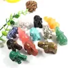 1.5 inch Crystal Carved Healing Gemstones Elephant Statue Figurine Ornament for Home Animal Decoration Fengshui