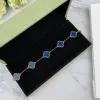Bracelets Designer van clover bracelet designer charm bracelets for women 18k gold white red blue mother of pearl link 4 leaf 5