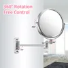 Väggmonterad sminkspegel Utdragbar dubbelsidig Vanity Mirror 360 ﾰ svängbar förstoringsspegel Badrumspegel med fällbar arm