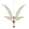 庭の飾り妖精の吊りクリスタルと翼のあるクリスタル吊りクリスタル風のチャイムホームガーデンウェディングハンギングデコレーションR230613