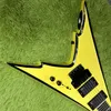 Hot Sale Hoge kwaliteit 6-snarige gele Flying V elektrische gitaar kwaliteitsgarantie