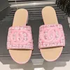 Embroidered stitched slippers top classic designer shoes summer women's canvas sandals outdoor non-slip beach shoes fashion comfortable casual shoes new foam flats