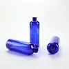 Storage Bottles 300ML X 20 Empty Blue Plastic Cosmetics Lotion Bottle With Disc Top Lid Shampoo PET Containers Cosmetic Packing