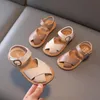 Sandals Vintage Wears Solid Girls' Sandals Closed Toe Sandals Baby Flat Bottom Girls' Casual Beach Sandals Summer Children's Shoes 230613