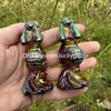 Rainbow Aura Crystal Zittend Zeemeermin Standbeeld Decor Prachtige Titanium Coated Quartz Edelsteen Oceaan Godin Nautische Sculptuur Roze Opalite Sea Maiden Beeldje Gift