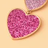 Perdu dame mignon violet rose coeur pendentif boucles d'oreilles pour les femmes nouveau mariage à la mode déclaration bijoux R230613