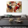 Contemporary Abstract Oil Painting on Canvas Three Woman Cafe Artwork Vibrant Art for Home Decor