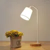 Table Lamps Nordic Simple Wood Fashion Wooden Bedside Lamp Led Lights Study Reading With Dimmable/Button Switch