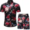 Chándales para hombres Conjunto de verano Conjunto de pantalones cortos para hombres Estampado floral Camisa hawaiana y pantalones cortos Ropa de playa Ropa de vacaciones Traje de vocación Conjunto de dos piezas para hombres 230613