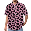 Men's Casual Shirts Dalmatian Spots Black And Pink Beach Shirt Hawaiian Funny Blouses Man Print Big Size 3XL 4XL