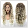 Lace Wigs European and American wigs long curly hair chemical fiber wig headgear oblique bangs puffy wig headgear one wholesale Z0613