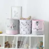 Storage Baskets Pink Large Laundry Basket Round Dirty Clothes Toys Folding Bucket Antidust Big Barrel Hamper 230613