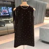 Повседневные платья высококачественные женщины летние o-образные рукавов A-Line Mini Dress Designer Designer Party Office Одежда 2023