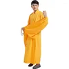 Ethnische Kleidung LATERONON Shaolin Unisex Mönch Robe Kostüm Langes Kleid Meditationsanzug