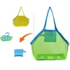 Sacos de armazenamento Bolsa de malha de praia ao ar livre Crianças Sand Away Dobrável Portátil Crianças Brinquedos Roupas Brinquedos Diversos Organizador