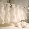 Vorhang Koreanische Küche Vorhänge Weiß Baumwolle Kurz Für Badezimmer Schrank Einfache Hälfte Mit Schleifen Fenster Valance Home Decor