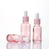 5ml 10ml 20ml 30ml 50ml 100ml Clear Pink Glass Dropper Bottle serum essential oil perfume Bottles with reagent pipette Njtpu