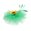 Accessoires de cheveux Femmes Fascinators Mignon Chapeaux Vintage Solide Élégant Plumes Voile Maille Tournesol Tea Party Bandeau Pour Mariage Cocktail