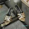 Designer 2023 Sandali da donna di lusso con tacco alto, pantofole con strass e sandali in pelle, scarpe da donna estive con punta a punta sexy 35-42